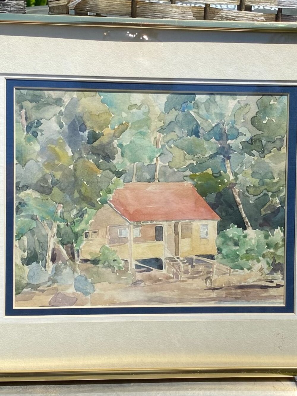 Vintage Original Watercolor Painting Landscape Caribbean Puerto Rico Key West